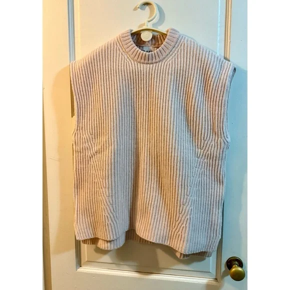 Ganni ribbed wool blend sweater vest